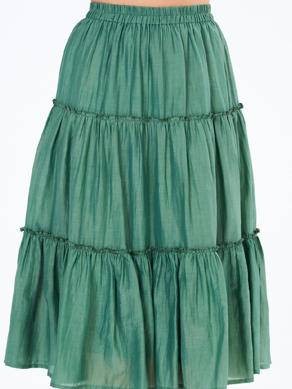 M.A.B.E Della Tired Midi Skirt Green