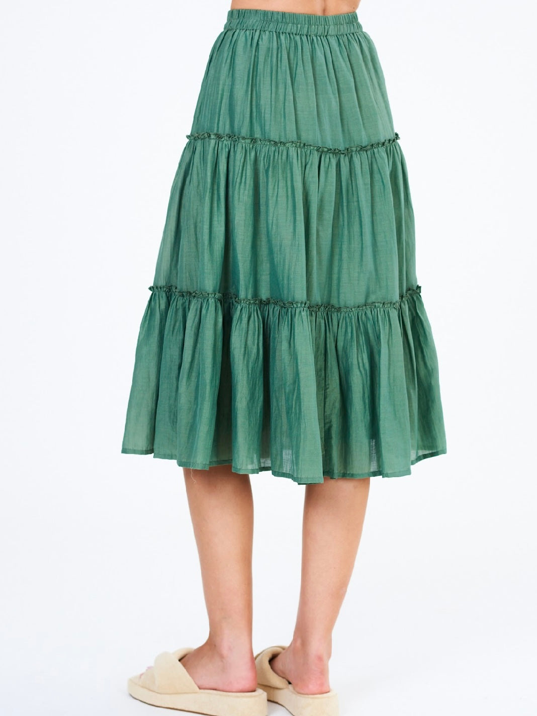 M.A.B.E Della Tired Midi Skirt Green