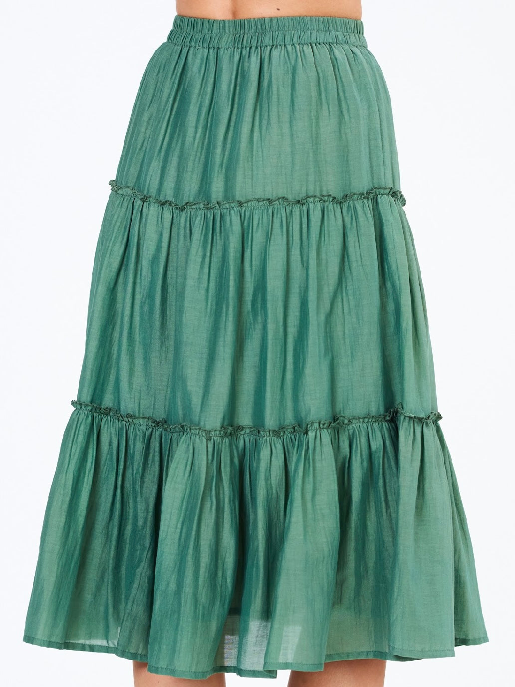 M.A.B.E Della Tired Midi Skirt Green