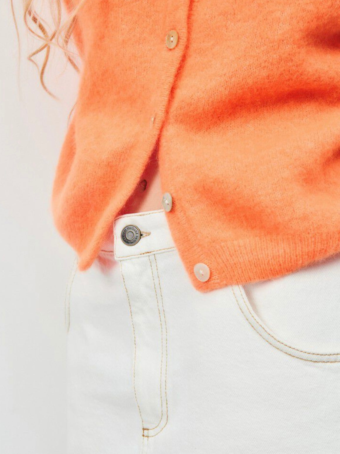 American Vintage Vito Cardigan-Carrot Fluro