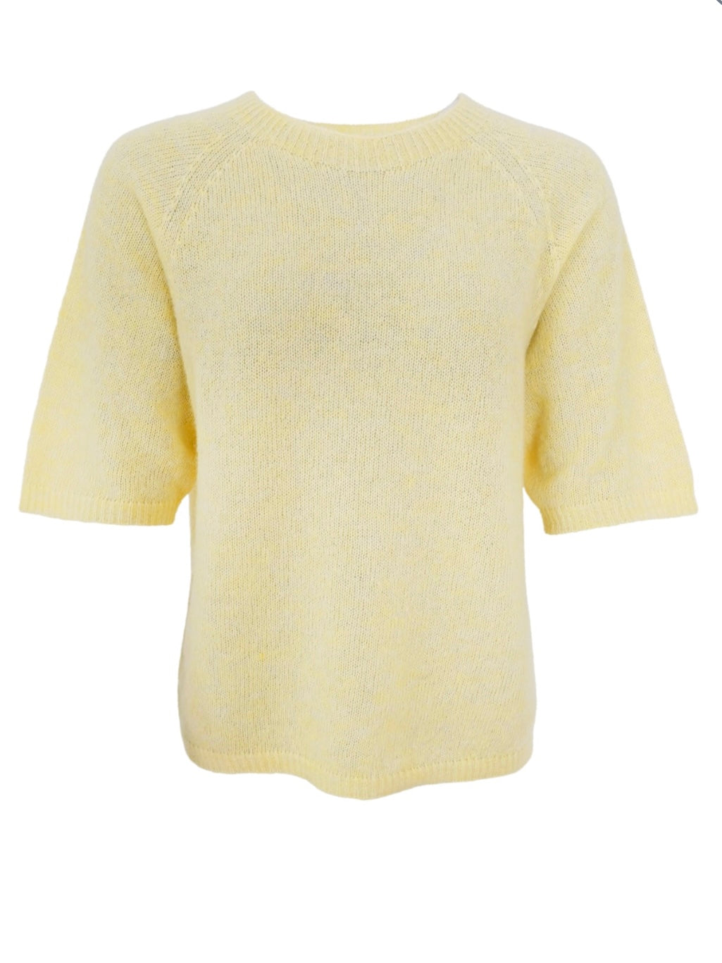 Black Colour Dell Knit Jumper Pastel Yellow