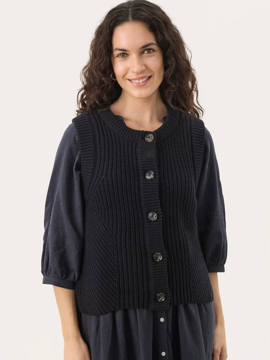 Part Two Noemie Knitted vest- Dark Navy