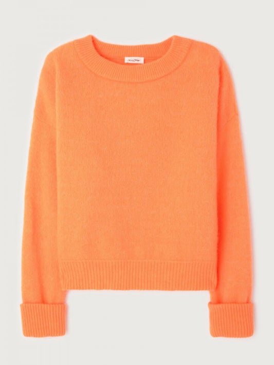 American Vintage Vitow Jumper Fluorescent Carrot Melange