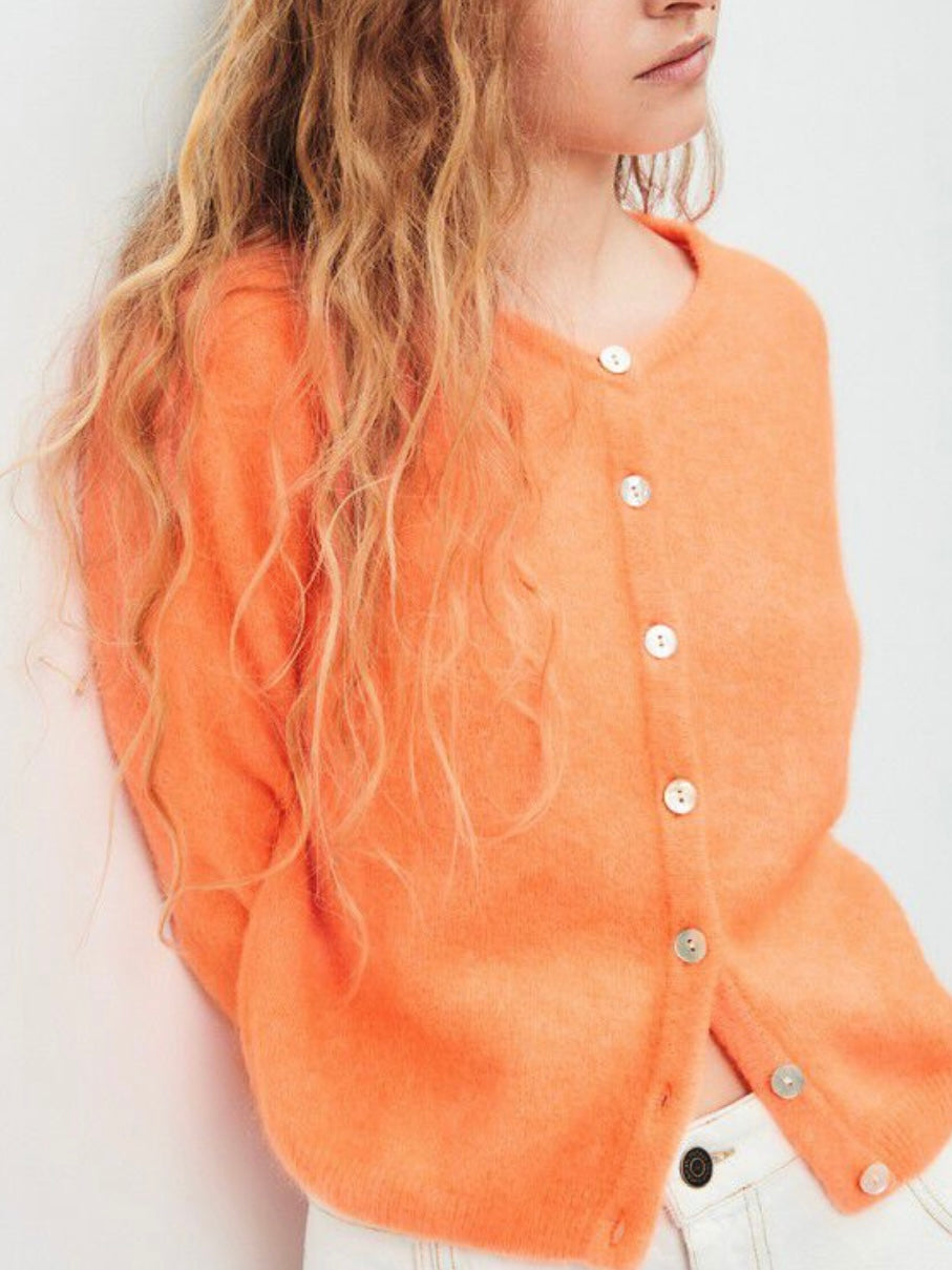 American Vintage Vito Cardigan-Carrot Fluro