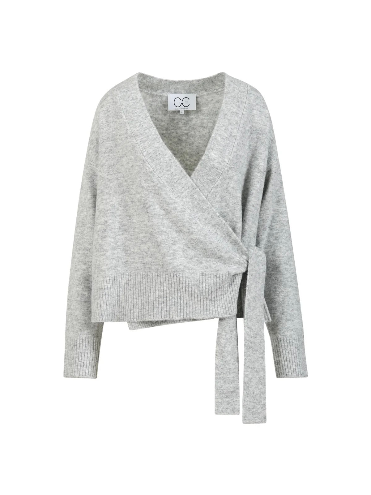 CC Heart Emerie wrap cardigan- light grey melange