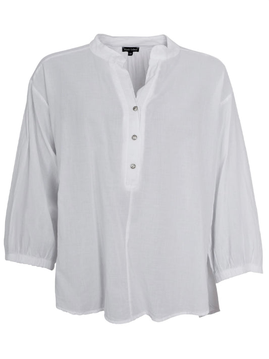 Black Colour Ollie Blouse-White