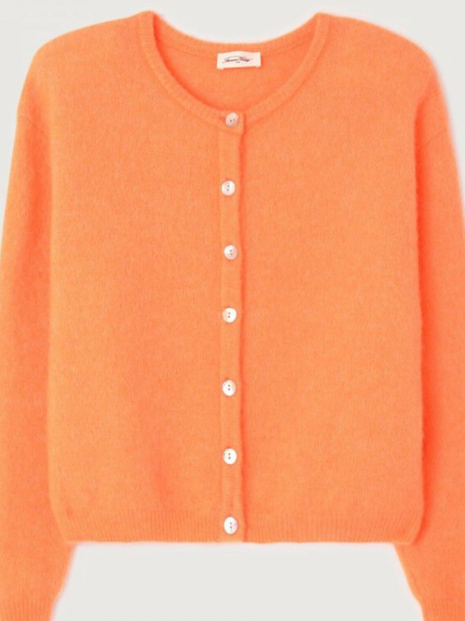 American Vintage Vito Cardigan-Carrot Fluro