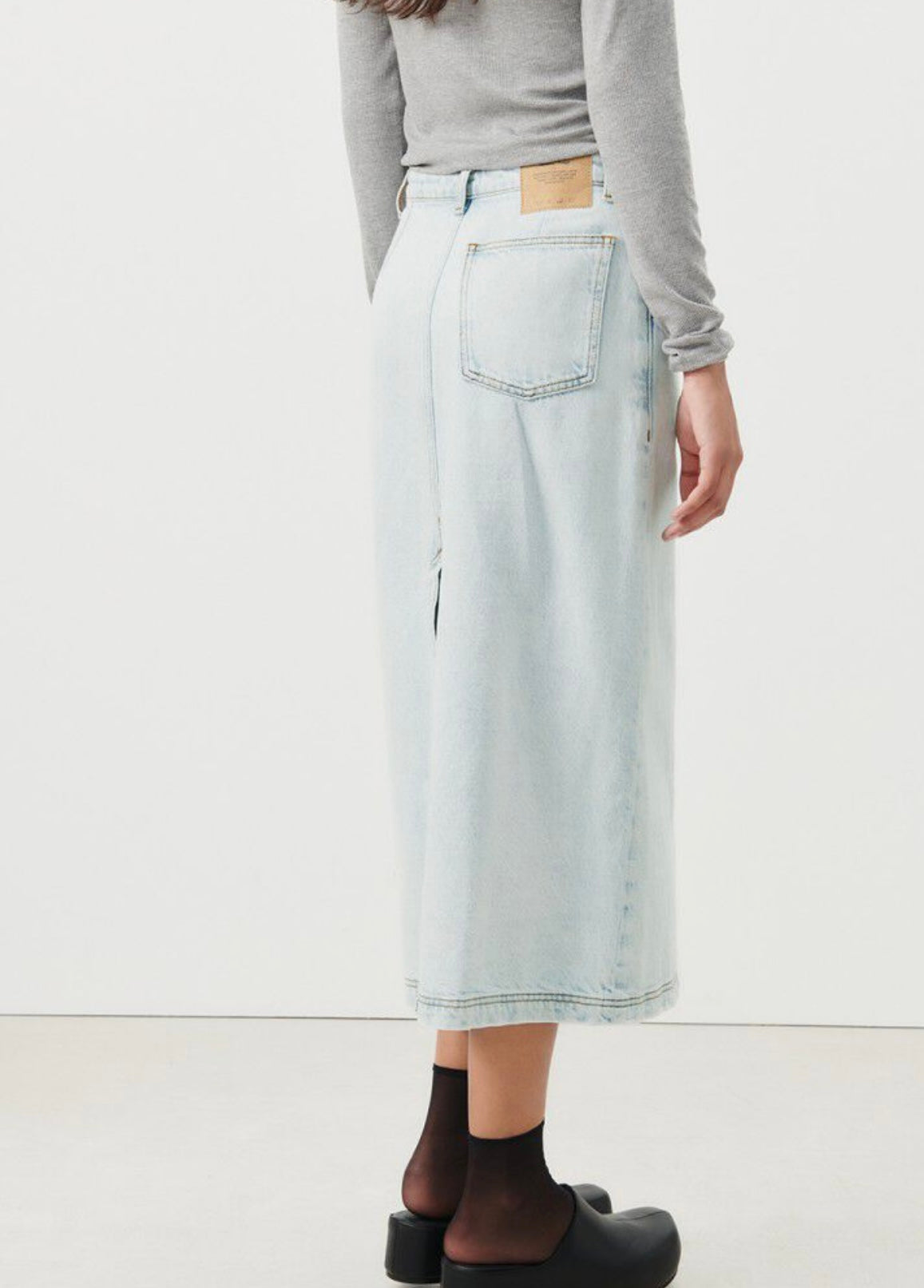 American Vintage Joybird Denim Skirt Winter Bleached