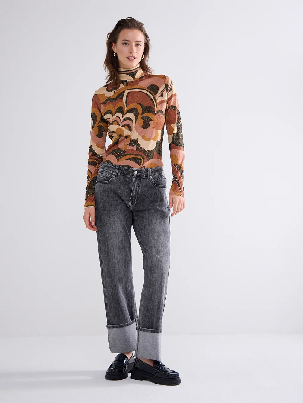 Summum Turtleneck with Large Flowers