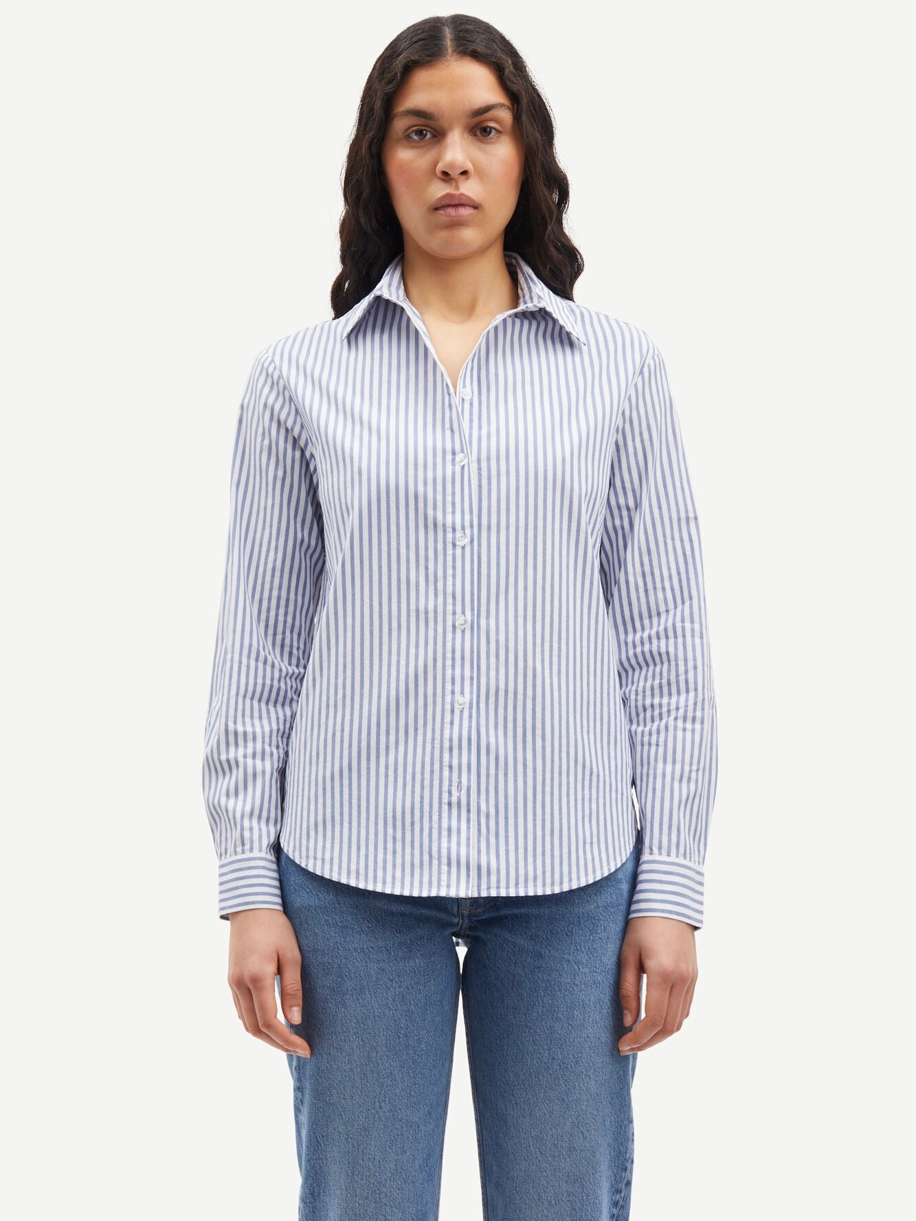 Samsoe Samsoe Samadisoni Shirt Blue White Stripe