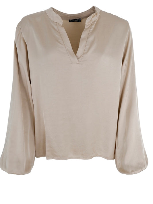 Black Colour Ellis Long Sleeved Blouse-Champagne