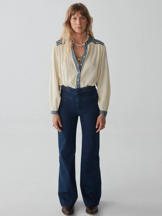 Maison Hotel Beth Blouse- Wandering Sapphire