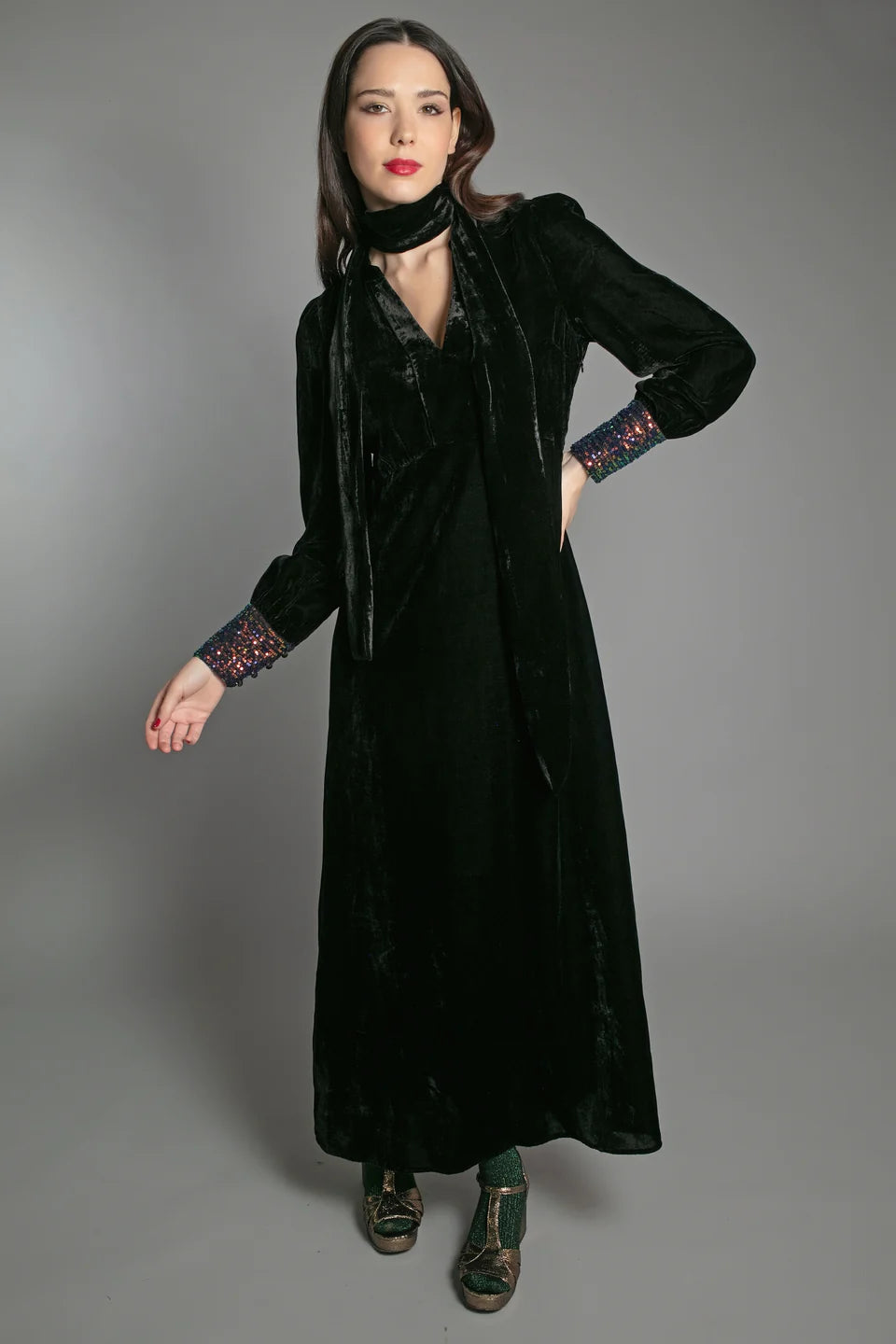 Nooki Maeve Black Velvet Dress