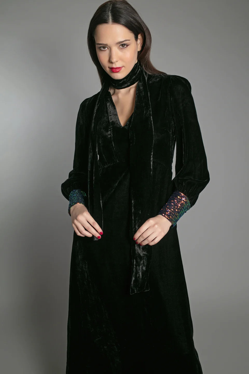 Nooki Maeve Black Velvet Dress