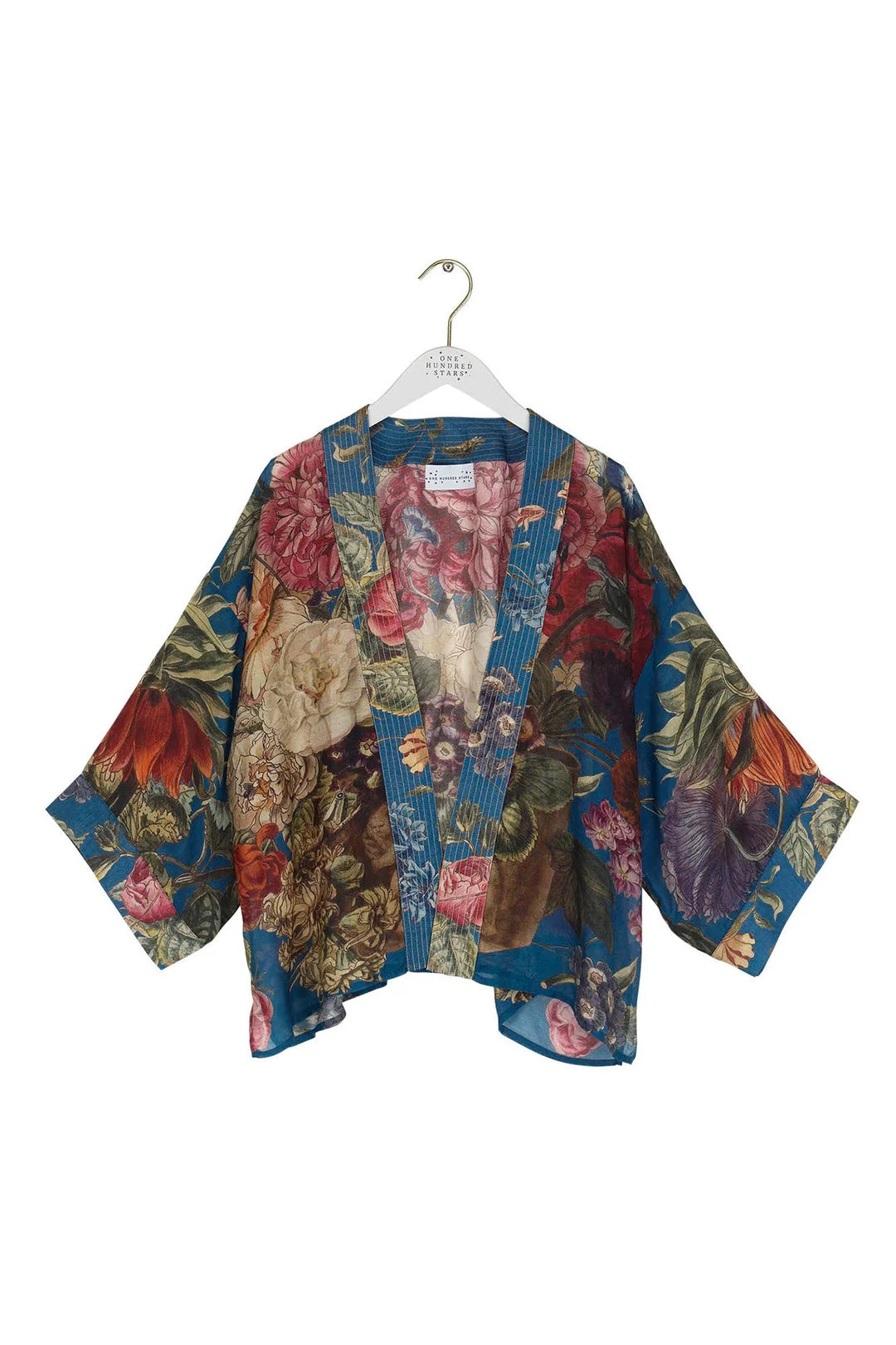 One Hundred Stars Primula Teal Kimono