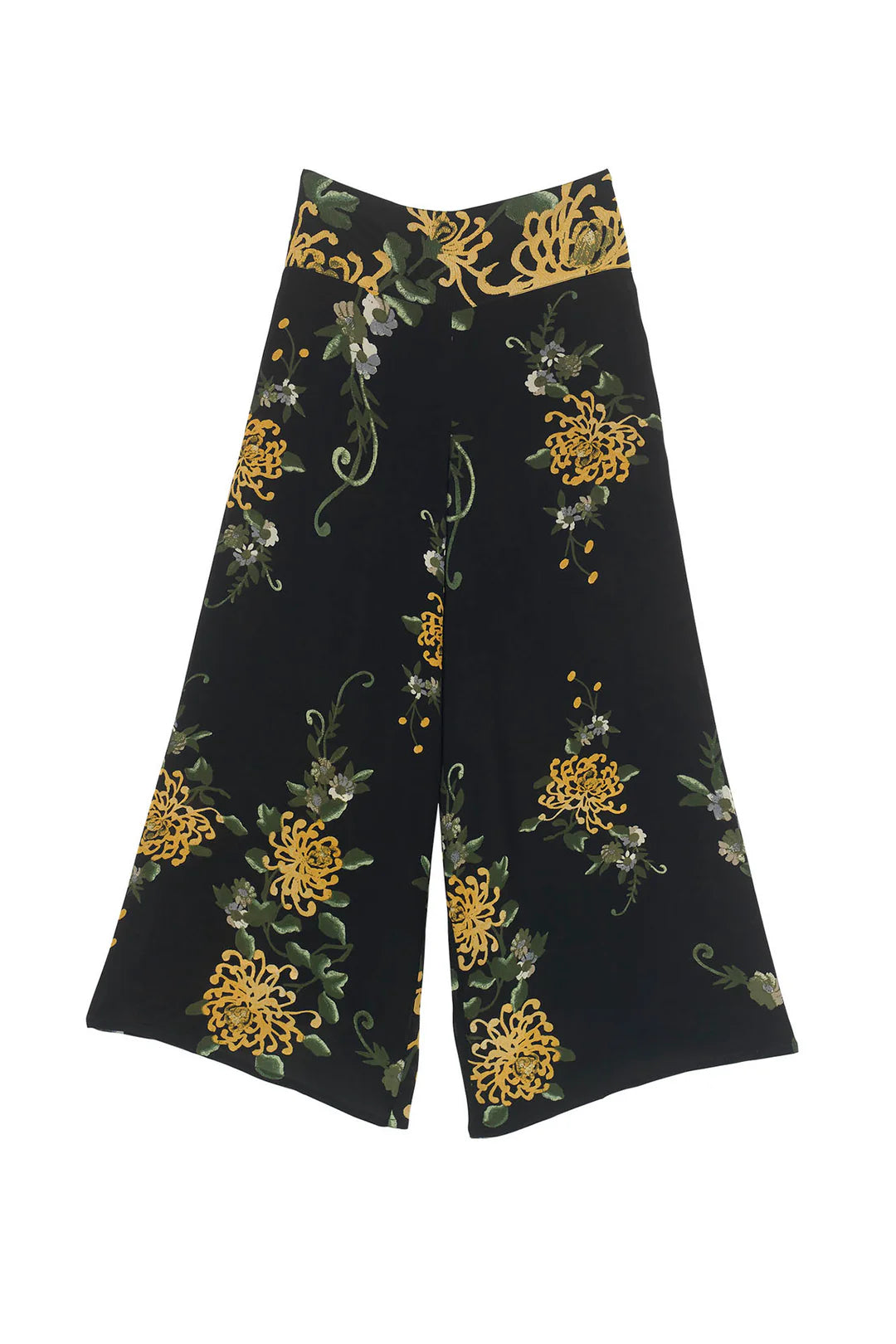 One Hundred Stars Palazzo Pants Chrysanthemum Black