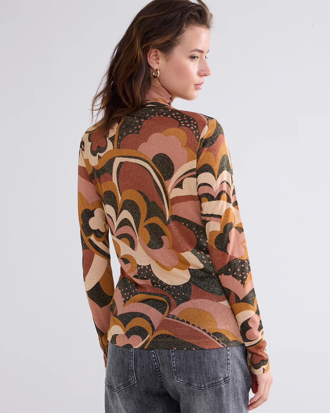 Summum Turtleneck with Large Flowers