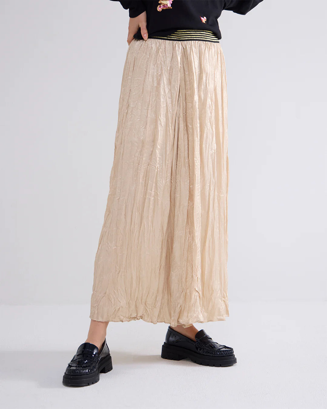 Summum Metallic Crinkled Skirt