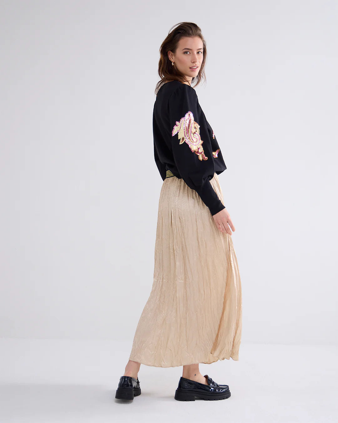 Summum Metallic Crinkled Skirt