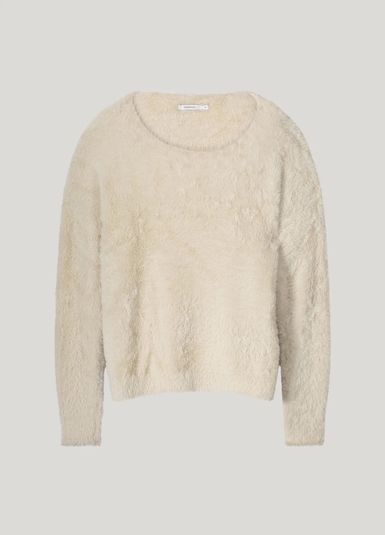 Summum Faux Fur Boat Neck Sweater