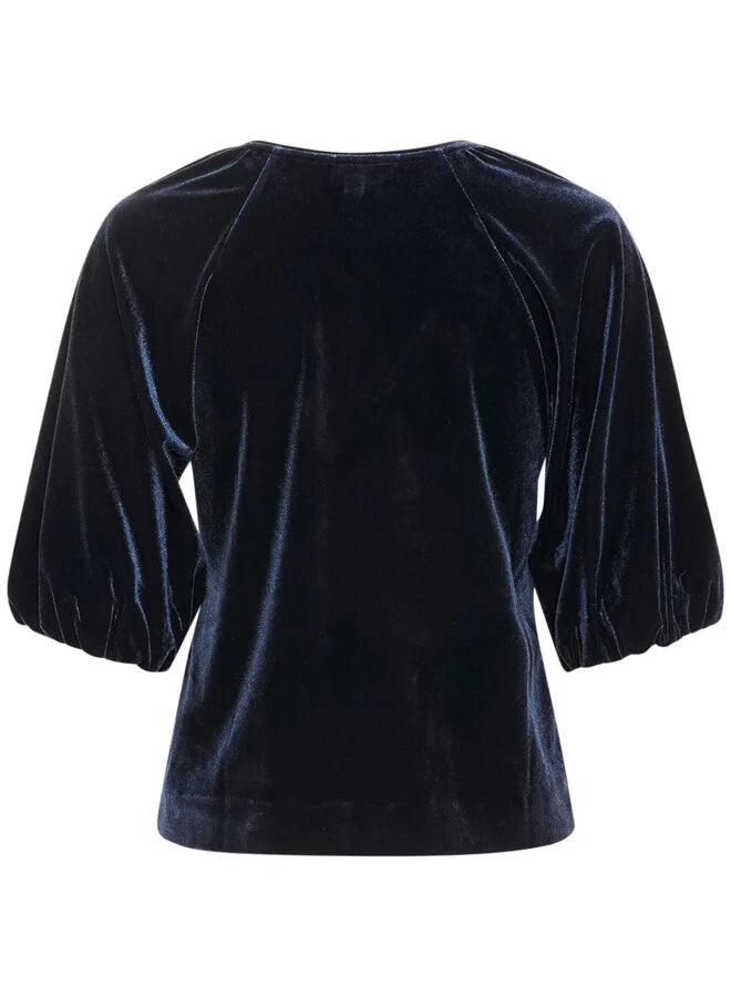 Part Two Metty Velvet Top-Dark Navy