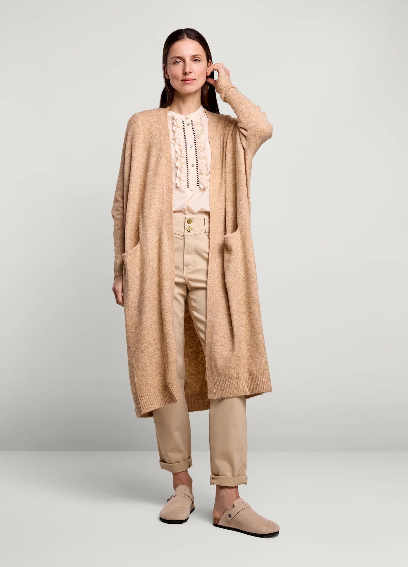 Summum Long Cardigan Latte