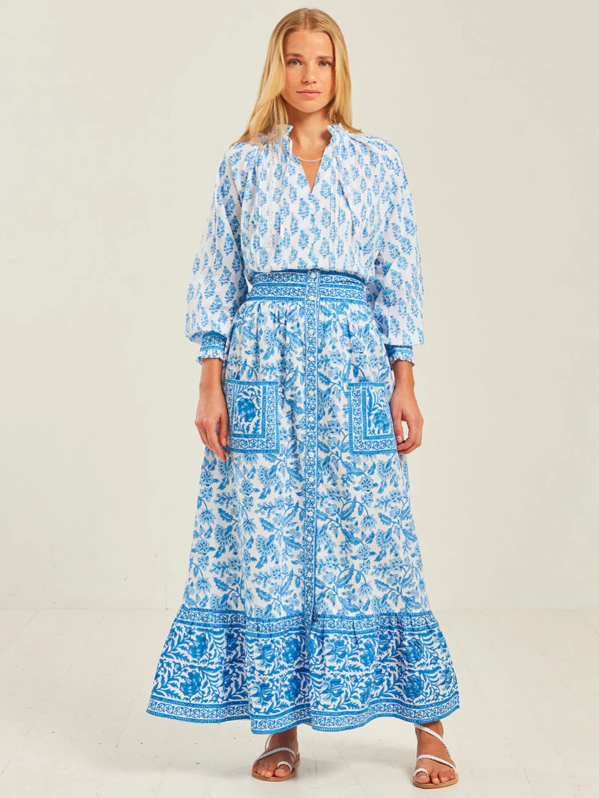 Pink City Prints Ocean Jaal Helena Skirt