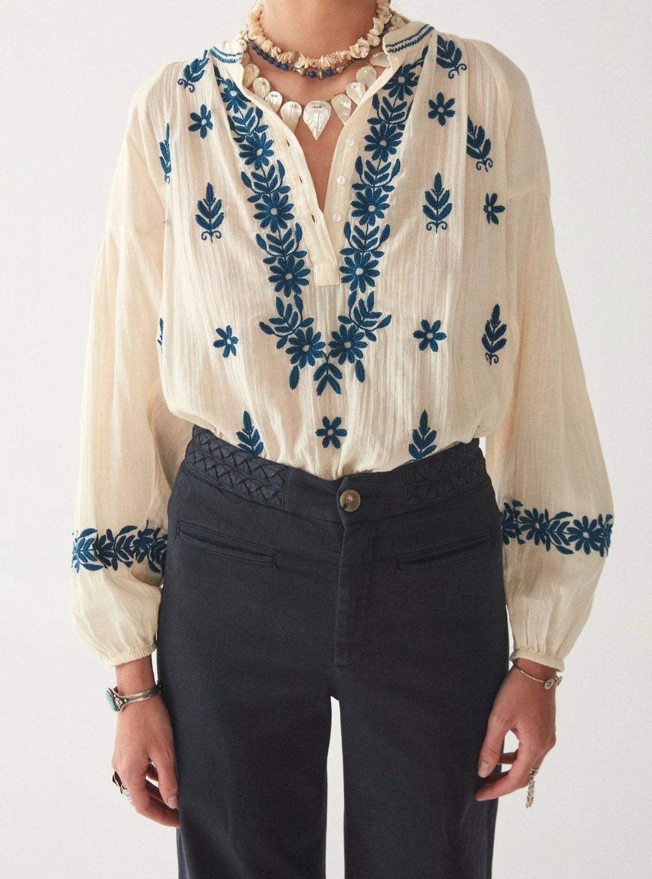 Maison Hotel Lina Blouse Caribe Blue