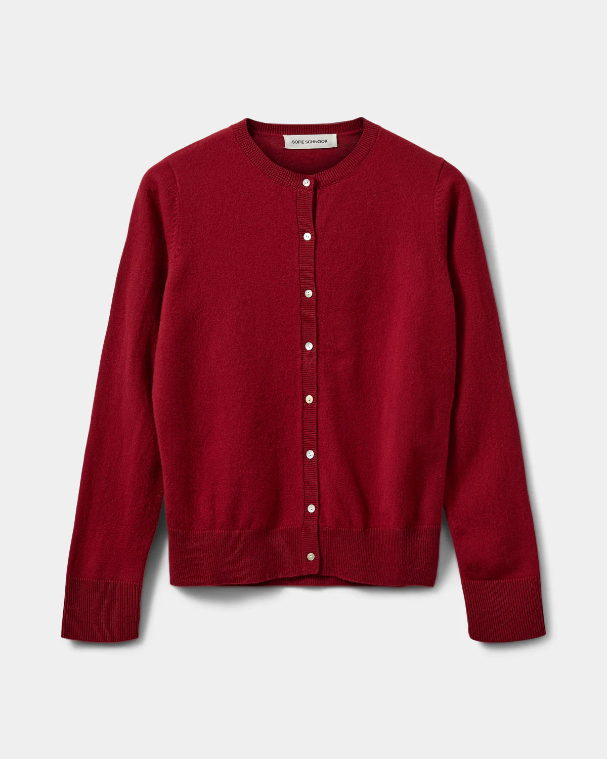 Sofie Schnoor Merino Wool Cardigan- Cherry Red