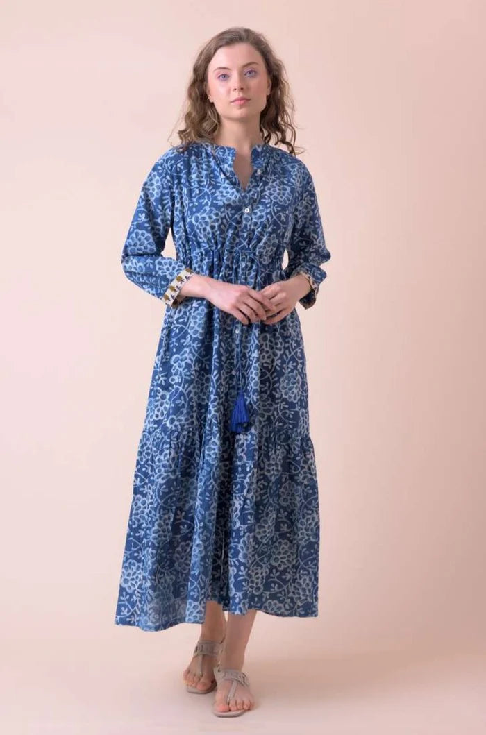 Handprint Dream Apparel Tuscany Dress Sequence Blue