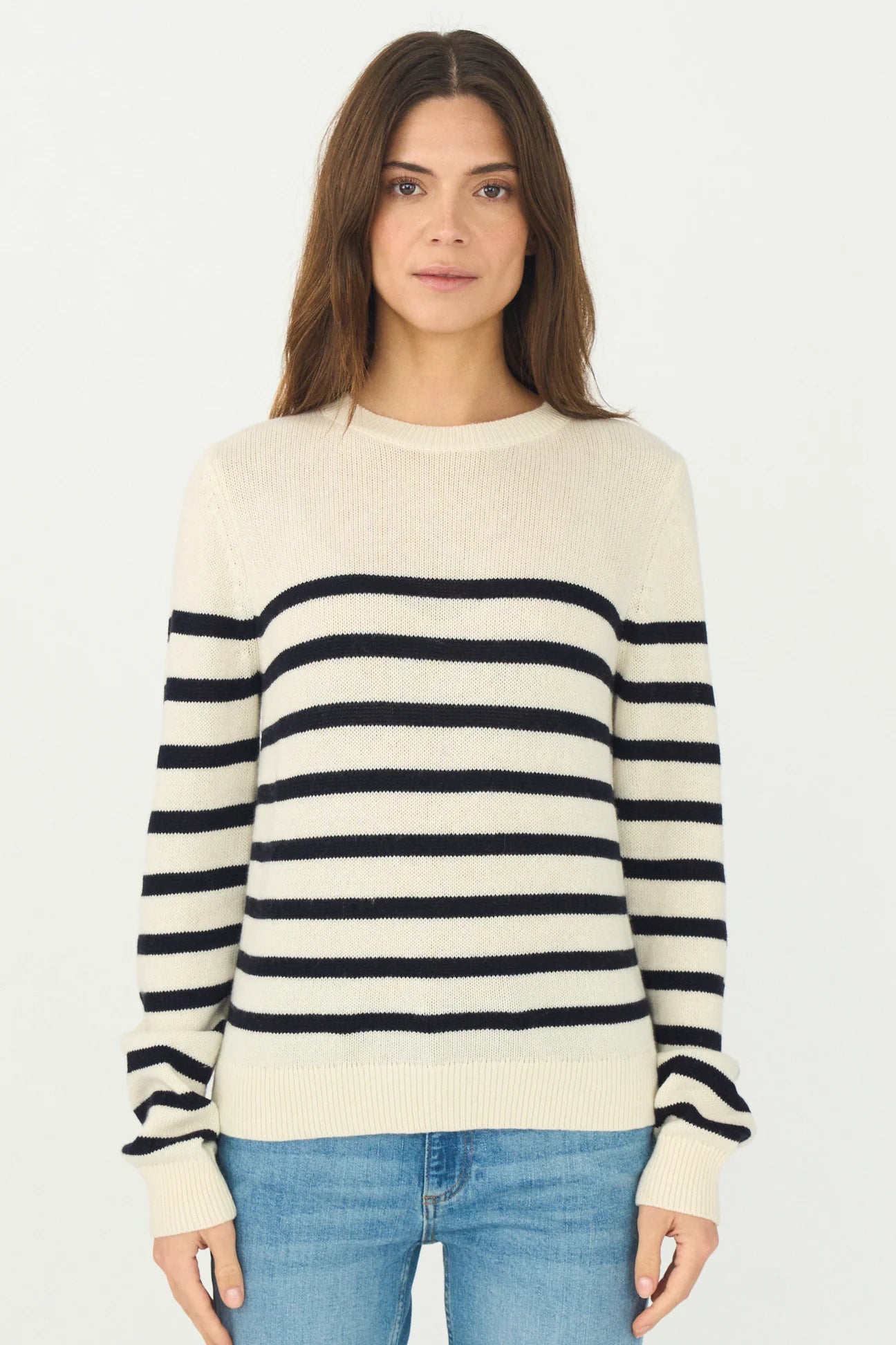 Pieszak Manilla Stripe Knit-White Pearl/Navy