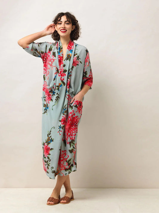 One Hundred Stars Rachel Dress Chrysanthemum Aqua