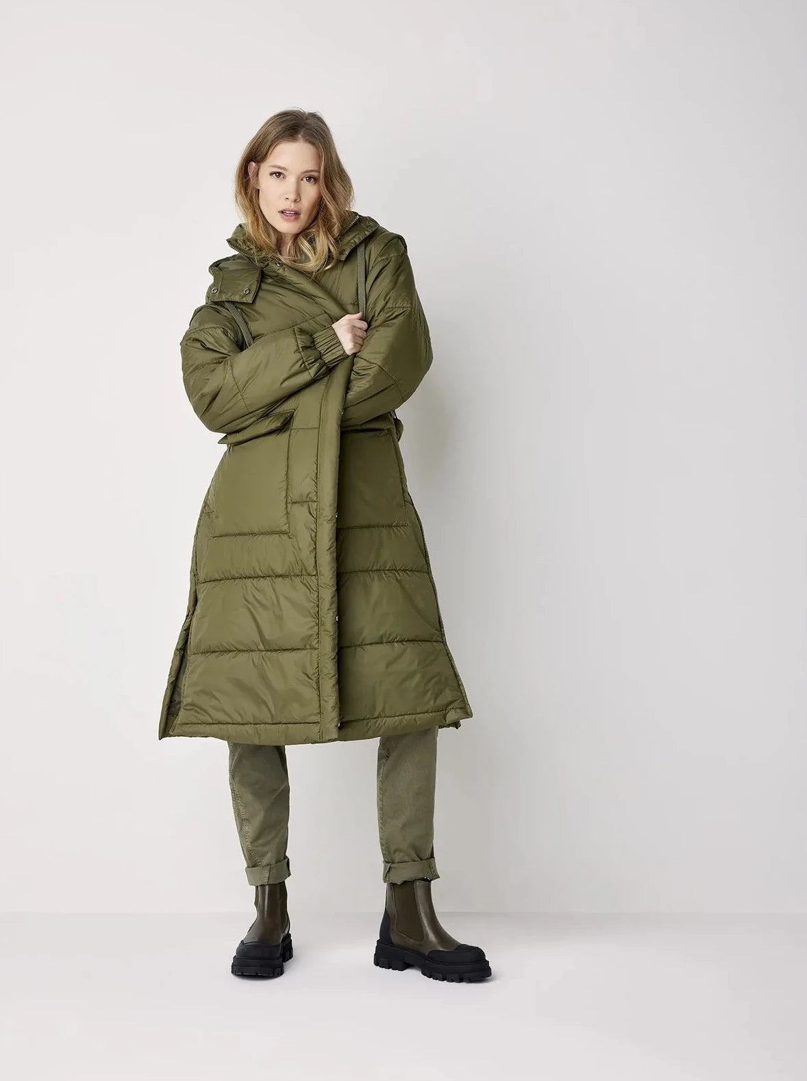 Green clearance quilted coat